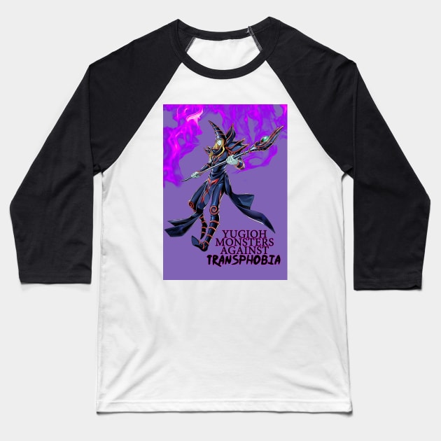 Dark Magican says NO TRANSPHOBIA LADS Baseball T-Shirt by keiraillu